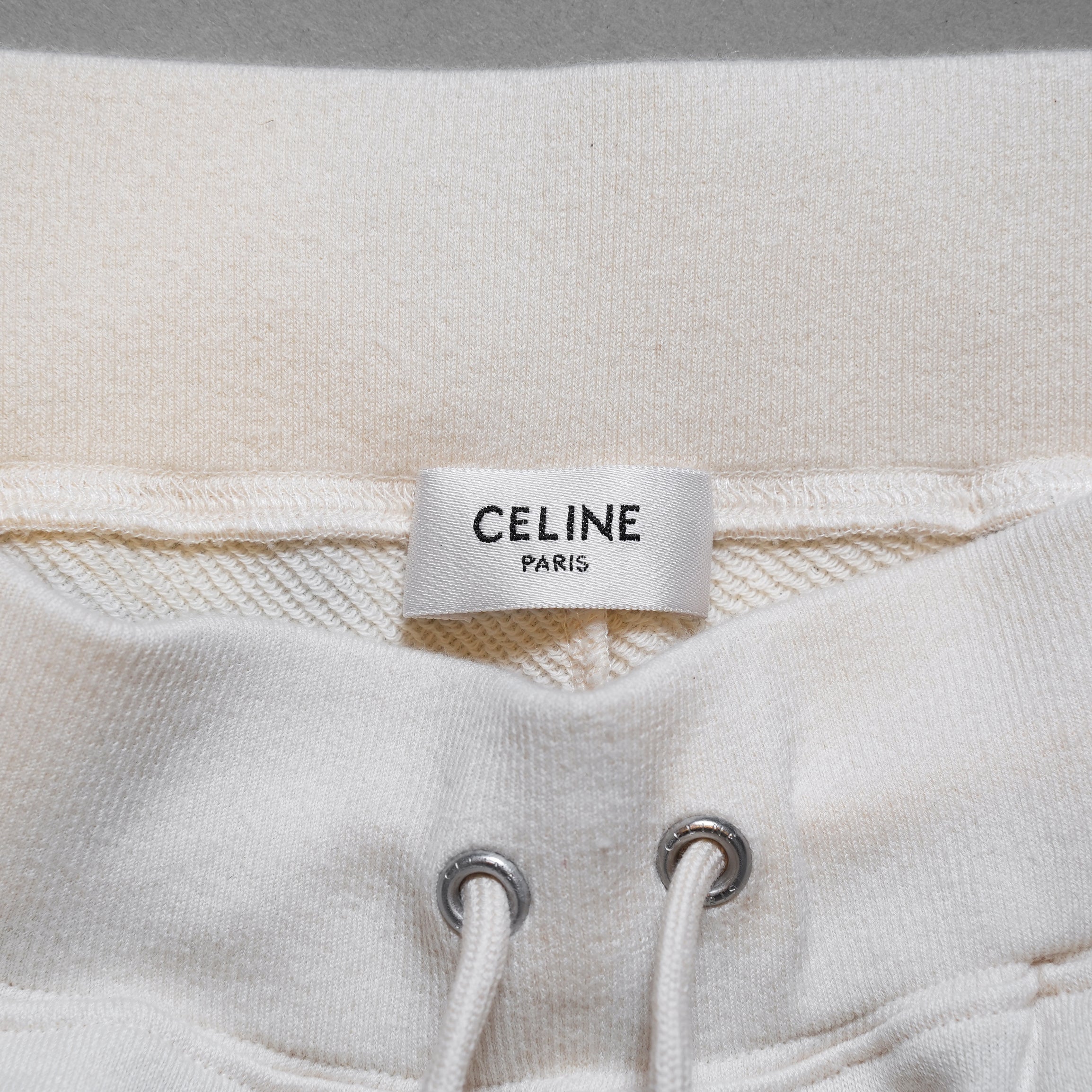 CELINE セリーヌ / 22SS 美品トリオンフ ロゴ スウェット ショートパンツ コットンカシミア / 2Z057450I / size M (IVORY) ユニセックス