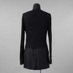 BURBERRY LONDON バーバリー ロンドン / 美品 テーラードパネル リブニットドッキング 長袖ニット / size S (DARK NAVY)
