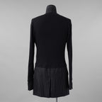 BURBERRY LONDON バーバリー ロンドン / 美品 テーラードパネル リブニットドッキング 長袖ニット / size S (BLACK)