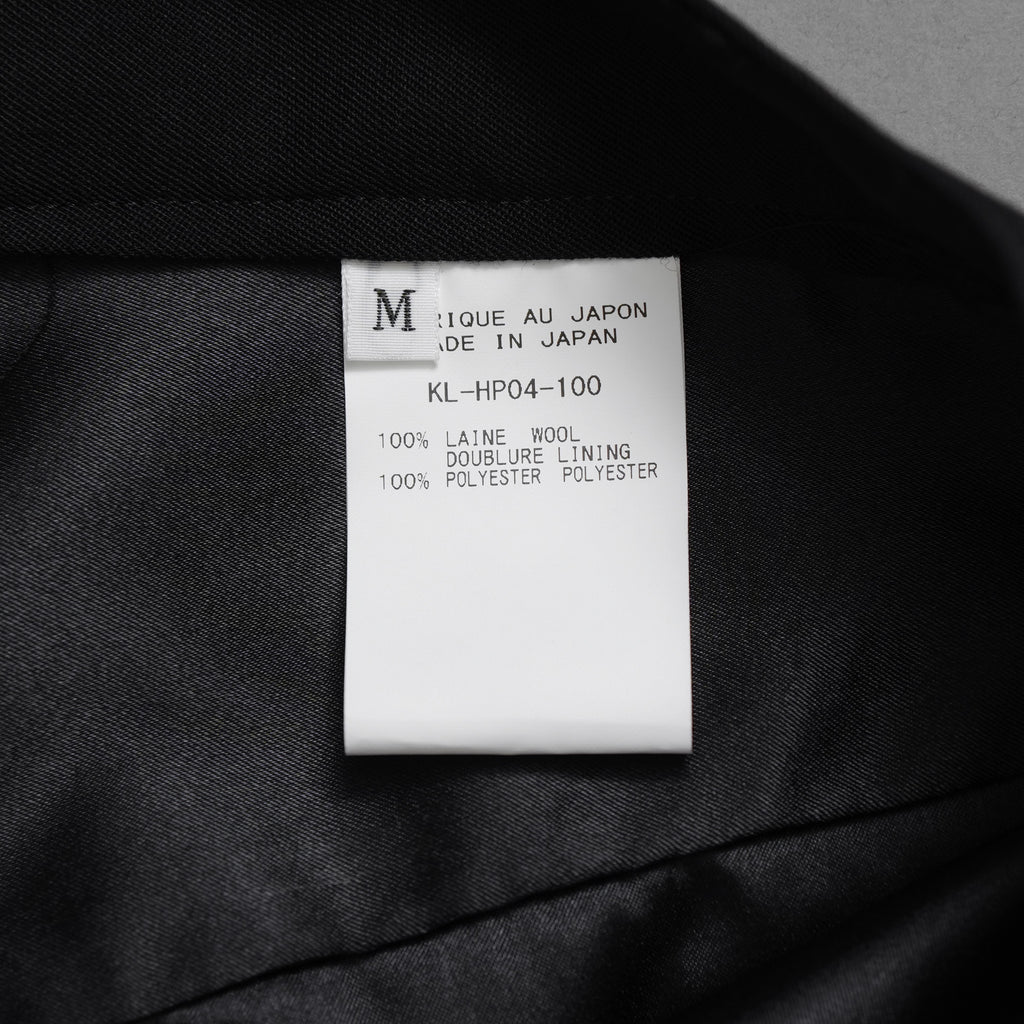 未使用 kiryuyrik キリュウキリュウ / 18SS Wool Gabadine Stretch ストレッチウールギャバ スラックス パンツ / KL-HP04-100 / size M (BLACK) 123073-alm