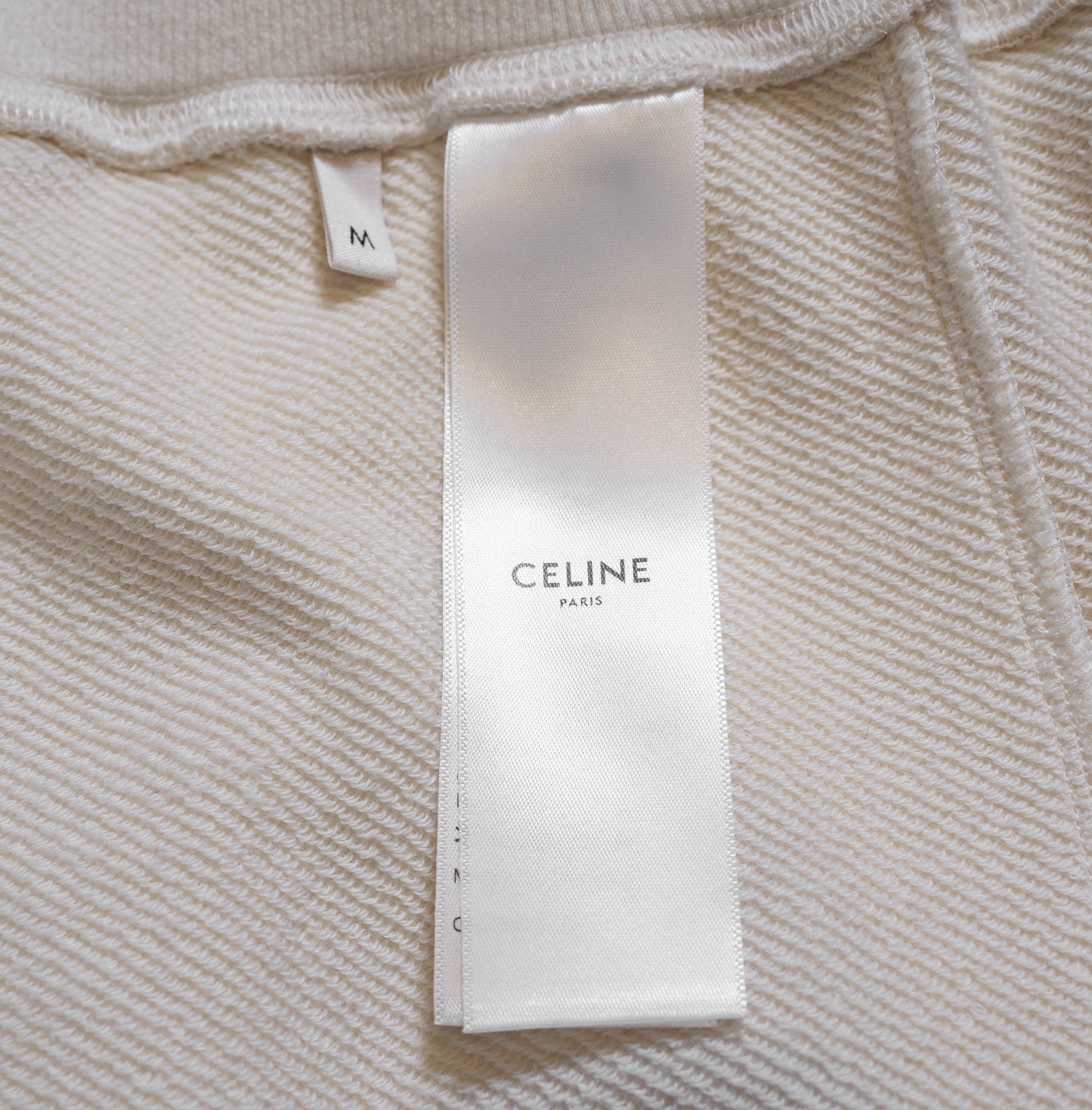 CELINE セリーヌ / 22SS 美品トリオンフ ロゴ スウェット ショートパンツ コットンカシミア / 2Z057450I / size M (IVORY) ユニセックス