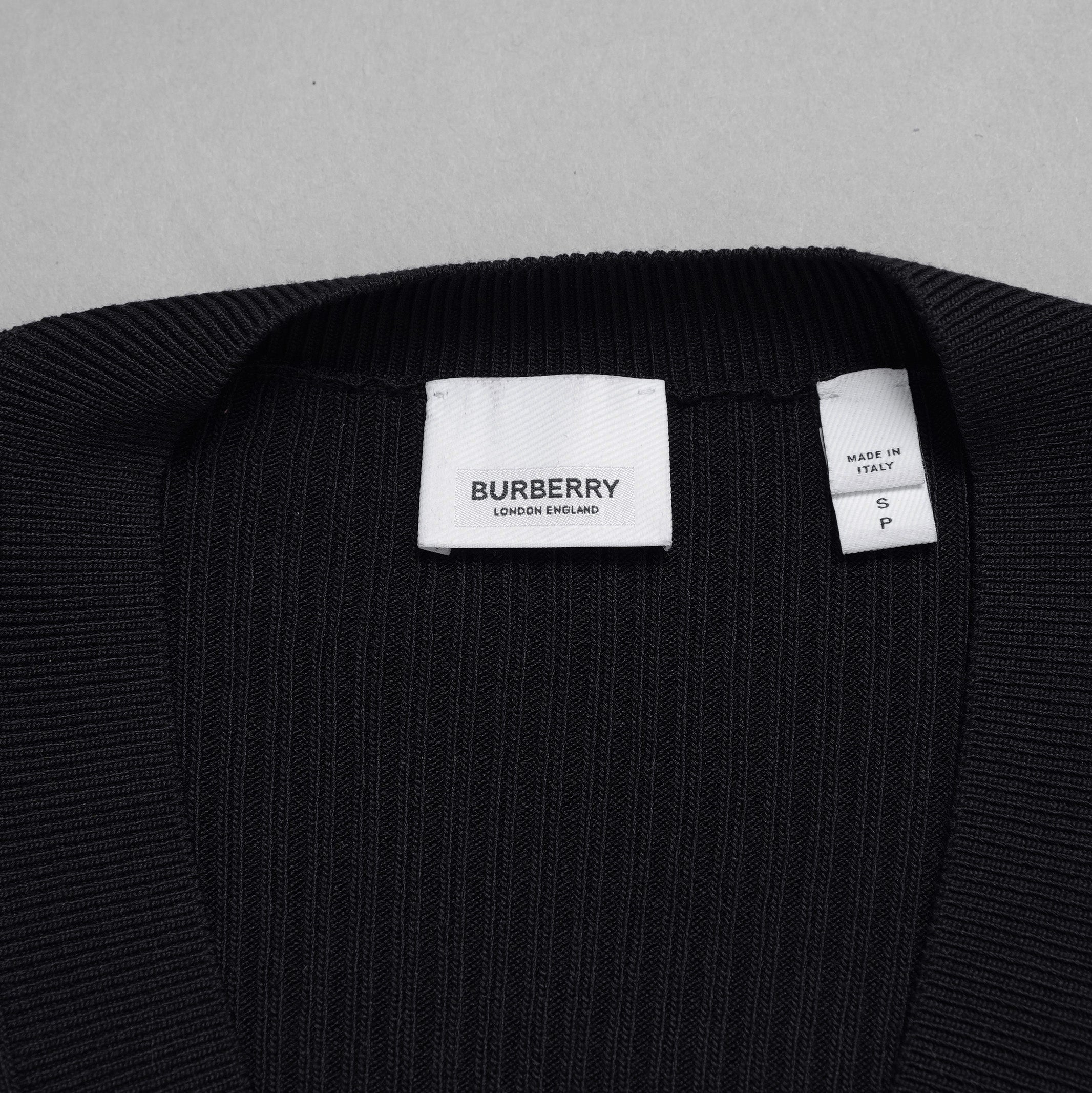 BURBERRY LONDON バーバリー ロンドン / 美品 テーラードパネル リブニットドッキング 長袖ニット / size S (BLACK)