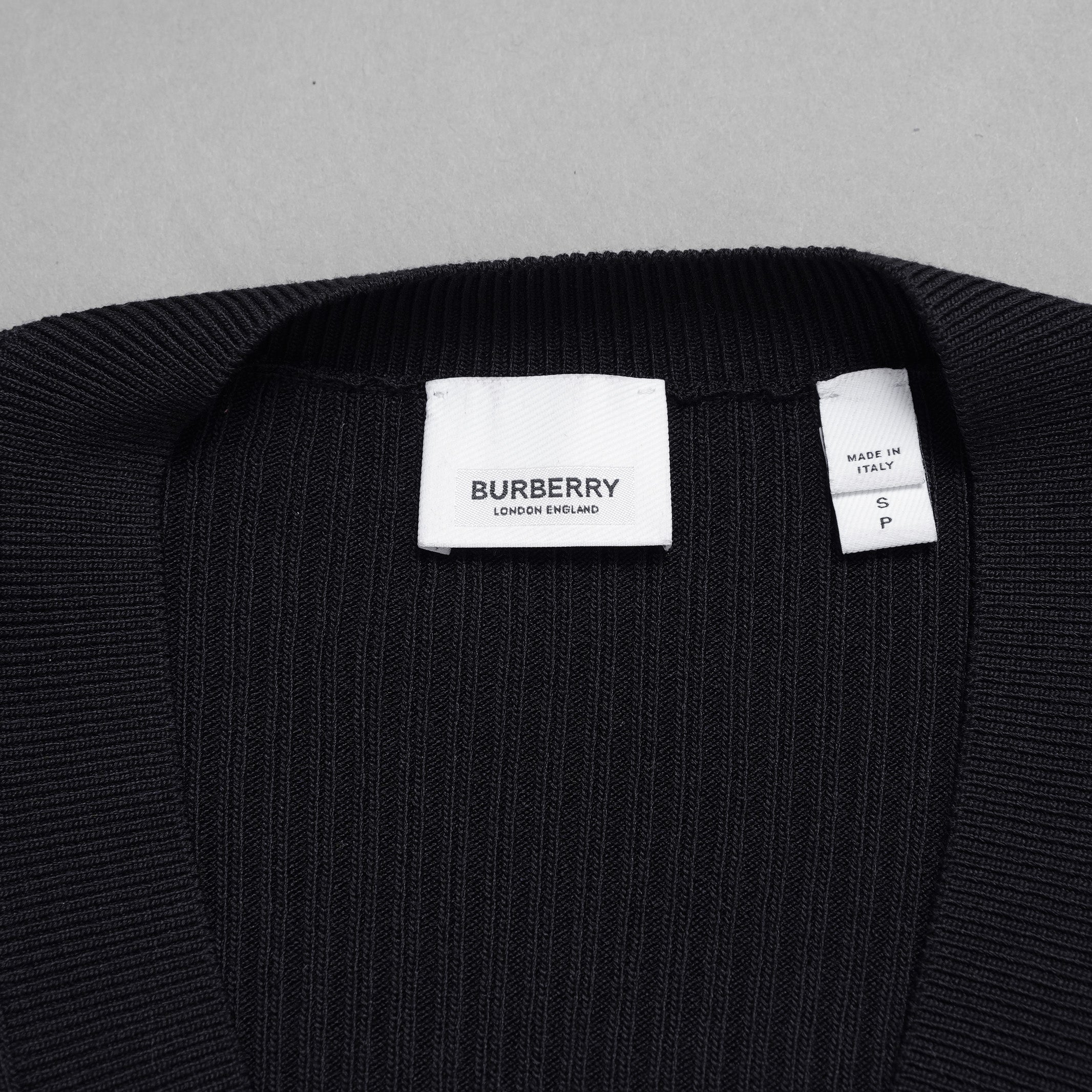 BURBERRY LONDON バーバリー ロンドン / 美品 テーラードパネル リブニットドッキング 長袖ニット / size S (DARK NAVY)
