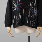 Valentino ヴァレンティノ / 美品 17年リゾートコレクション Sequin Cashmere Sweater in Nero スパンコール装飾 カシミヤ セーター  ニット / 2B3KC42U7MJ / size XS (BLACK) レディース