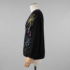 Valentino ヴァレンティノ / 美品 17年リゾートコレクション Sequin Cashmere Sweater in Nero スパンコール装飾 カシミヤ セーター  ニット / 2B3KC42U7MJ / size XS (BLACK) レディース