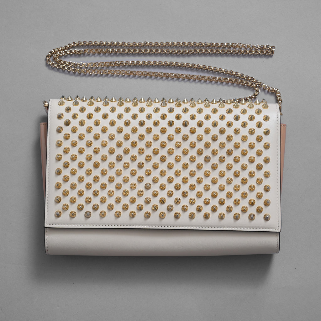 Christian Louboutin クリスチャン ルブタン / 16SS パロマ クラッチ スパイク付き 2WAY チェーン ショルダーバッグ / IVORY レディース 352196-izm