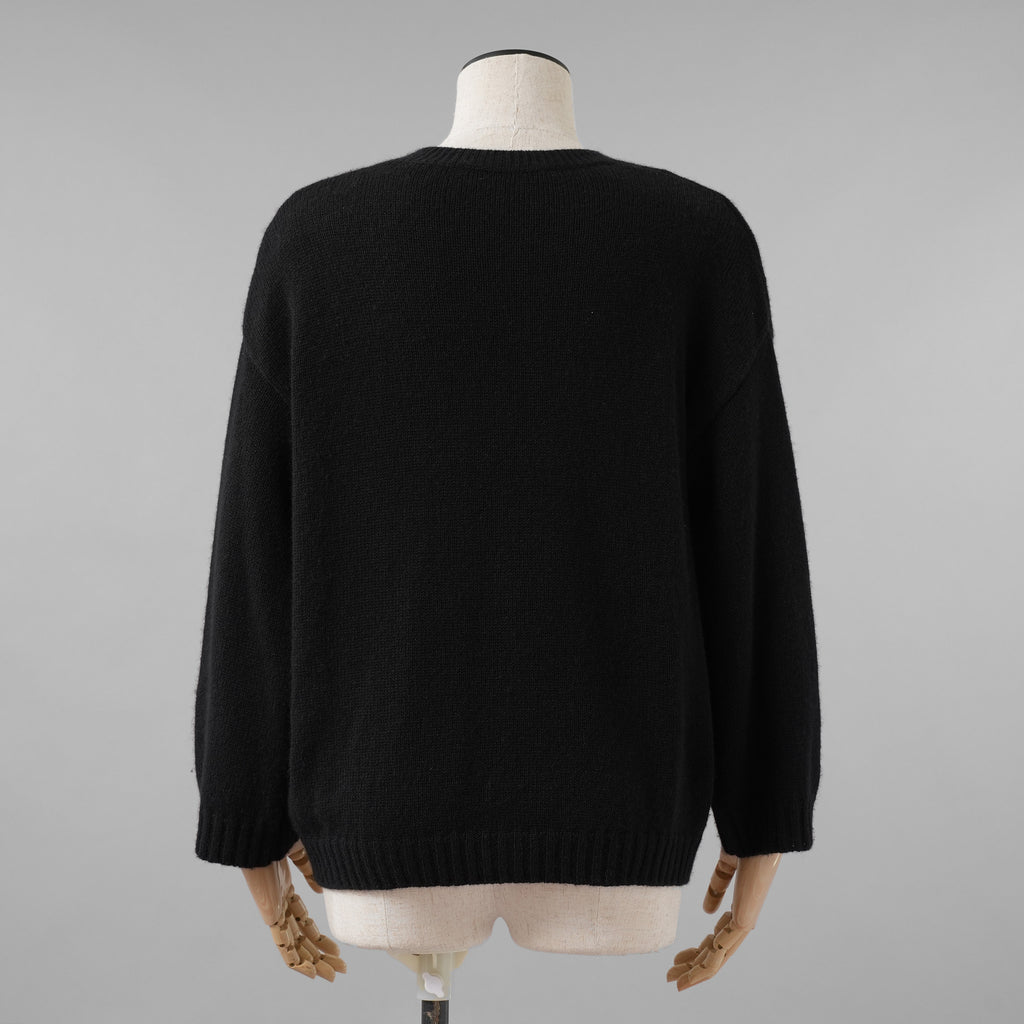 Valentino ヴァレンティノ / 美品 17年リゾートコレクション Sequin Cashmere Sweater in Nero スパンコール装飾 カシミヤ セーター  ニット / 2B3KC42U7MJ / size XS (BLACK) レディース
