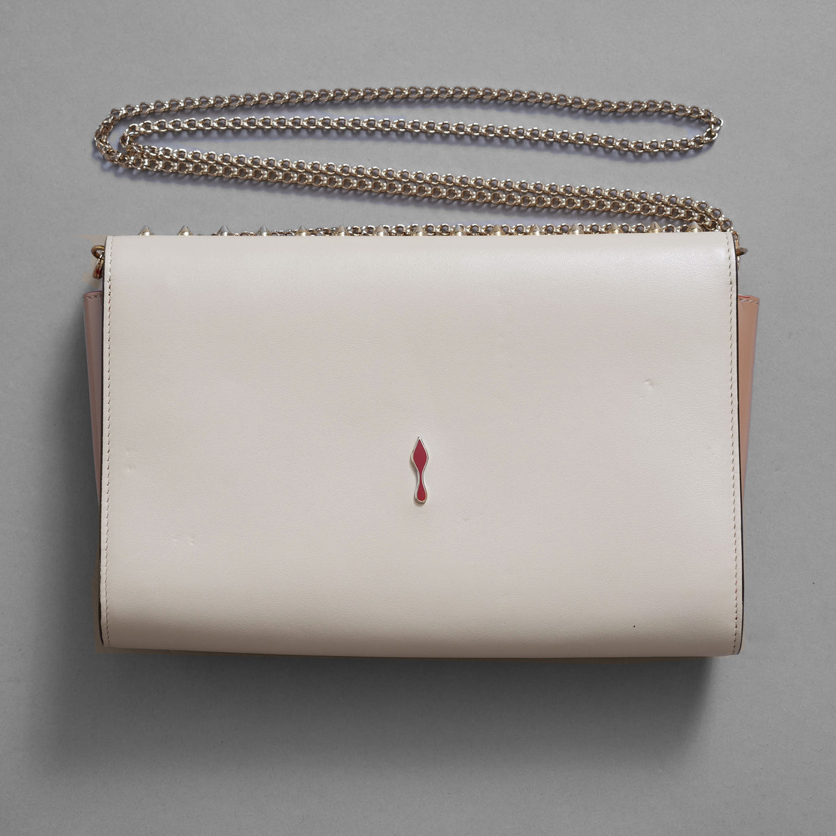 Christian Louboutin クリスチャン ルブタン / 16SS パロマ クラッチ スパイク付き 2WAY チェーン ショルダーバッグ / IVORY レディース 352196-izm