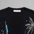 Valentino ヴァレンティノ / 美品 17年リゾートコレクション Sequin Cashmere Sweater in Nero スパンコール装飾 カシミヤ セーター  ニット / 2B3KC42U7MJ / size XS (BLACK) レディース