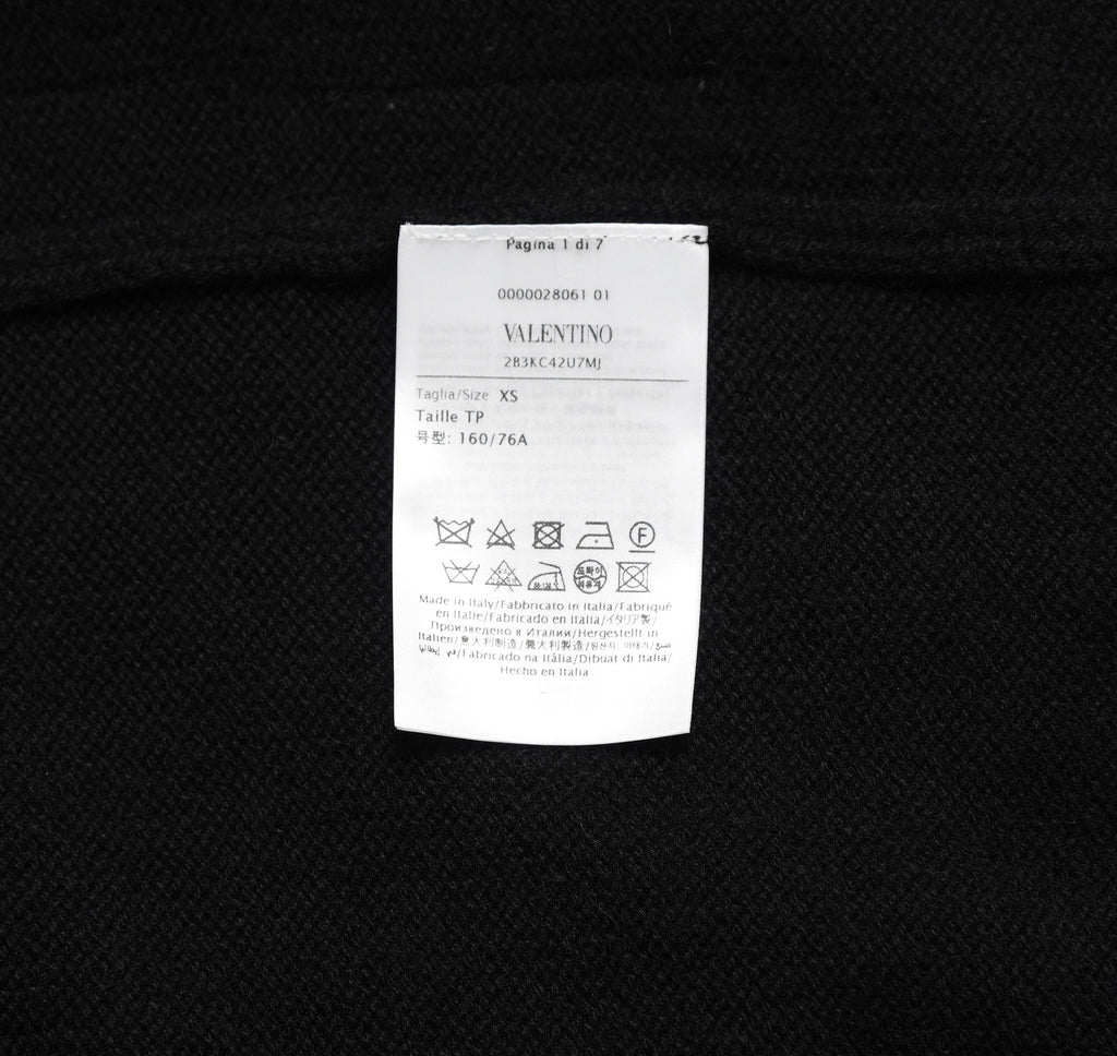Valentino ヴァレンティノ / 美品 17年リゾートコレクション Sequin Cashmere Sweater in Nero スパンコール装飾 カシミヤ セーター  ニット / 2B3KC42U7MJ / size XS (BLACK) レディース