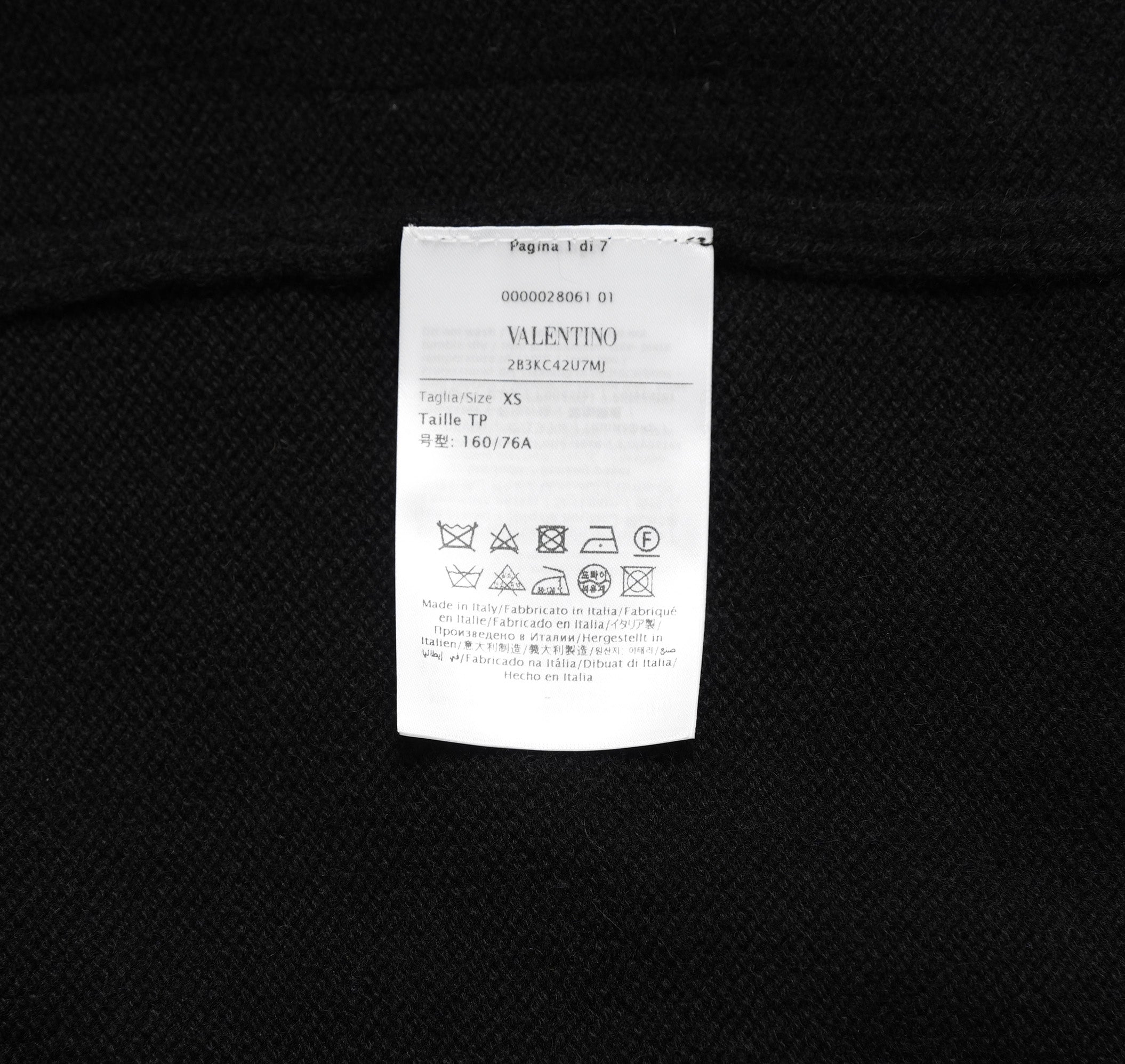 Valentino ヴァレンティノ / 美品 17年リゾートコレクション Sequin Cashmere Sweater in Nero スパンコール装飾 カシミヤ セーター  ニット / 2B3KC42U7MJ / size XS (BLACK) レディース