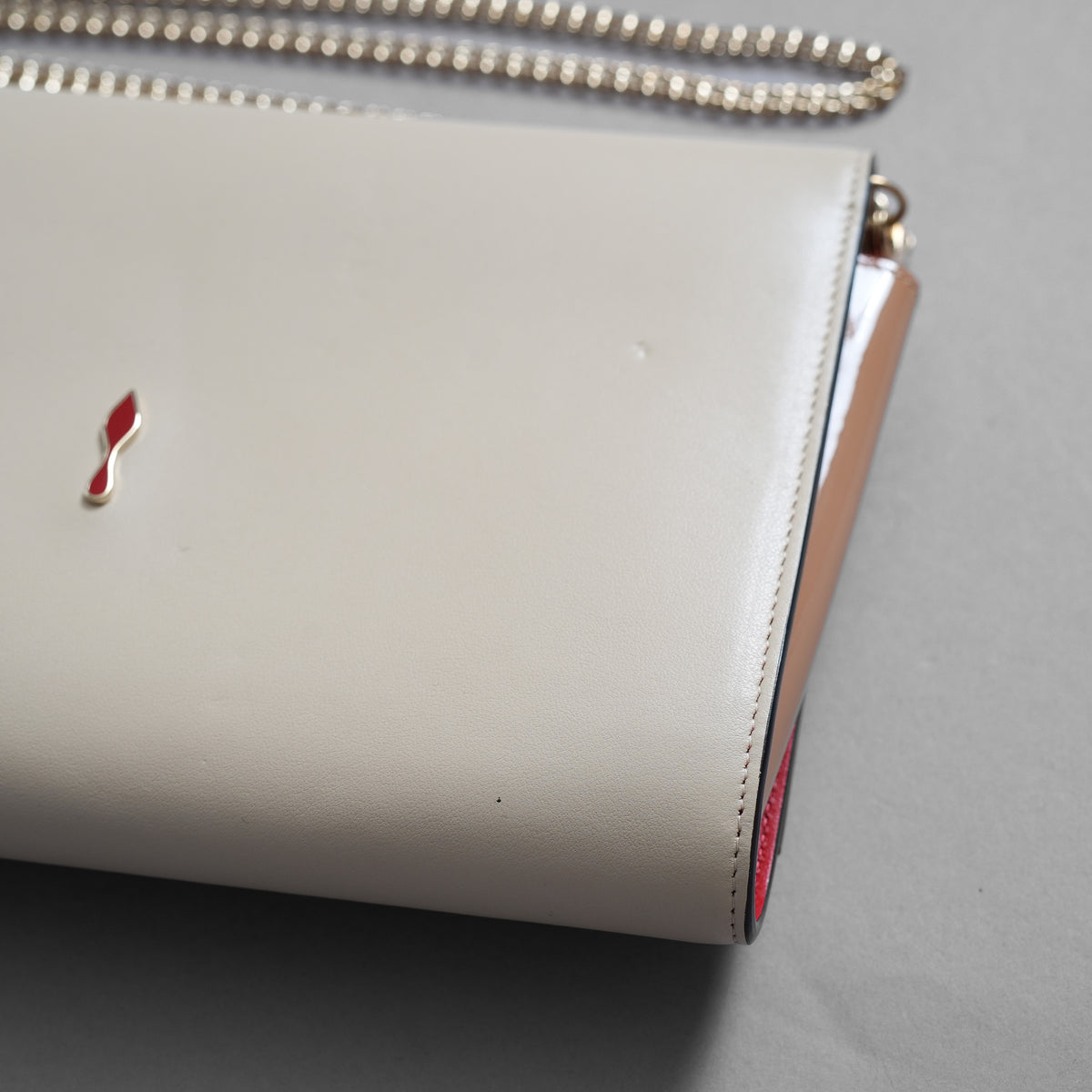 Christian Louboutin クリスチャン ルブタン / 16SS パロマ クラッチ スパイク付き 2WAY チェーン ショルダーバッグ / IVORY レディース 352196-izm