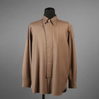 IRENISA イレニサ / 24AW 美品 ORNAMENTAL FLY FRONT SHIRT 長袖シャツ / 1H-24FW-B006-ND8 / size 2 (MOCHA BEIGE)