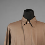 IRENISA イレニサ / 24AW 美品 ORNAMENTAL FLY FRONT SHIRT 長袖シャツ / 1H-24FW-B006-ND8 / size 2 (MOCHA BEIGE)