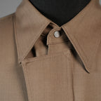 IRENISA イレニサ / 24AW 美品 ORNAMENTAL FLY FRONT SHIRT 長袖シャツ / 1H-24FW-B006-ND8 / size 2 (MOCHA BEIGE)