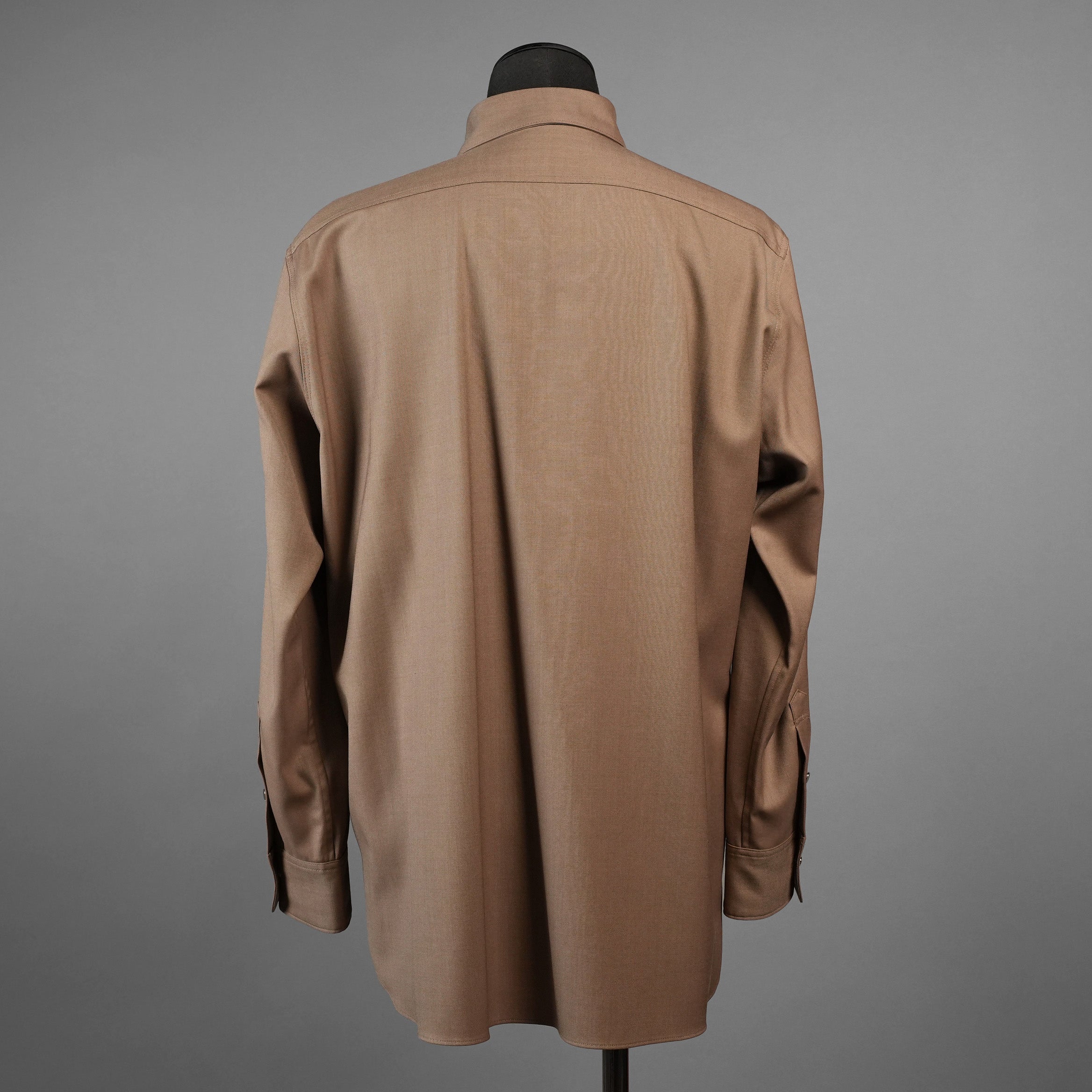 IRENISA イレニサ / 24AW 美品 ORNAMENTAL FLY FRONT SHIRT 長袖シャツ / 1H-24FW-B006-ND8 / size 2 (MOCHA BEIGE)