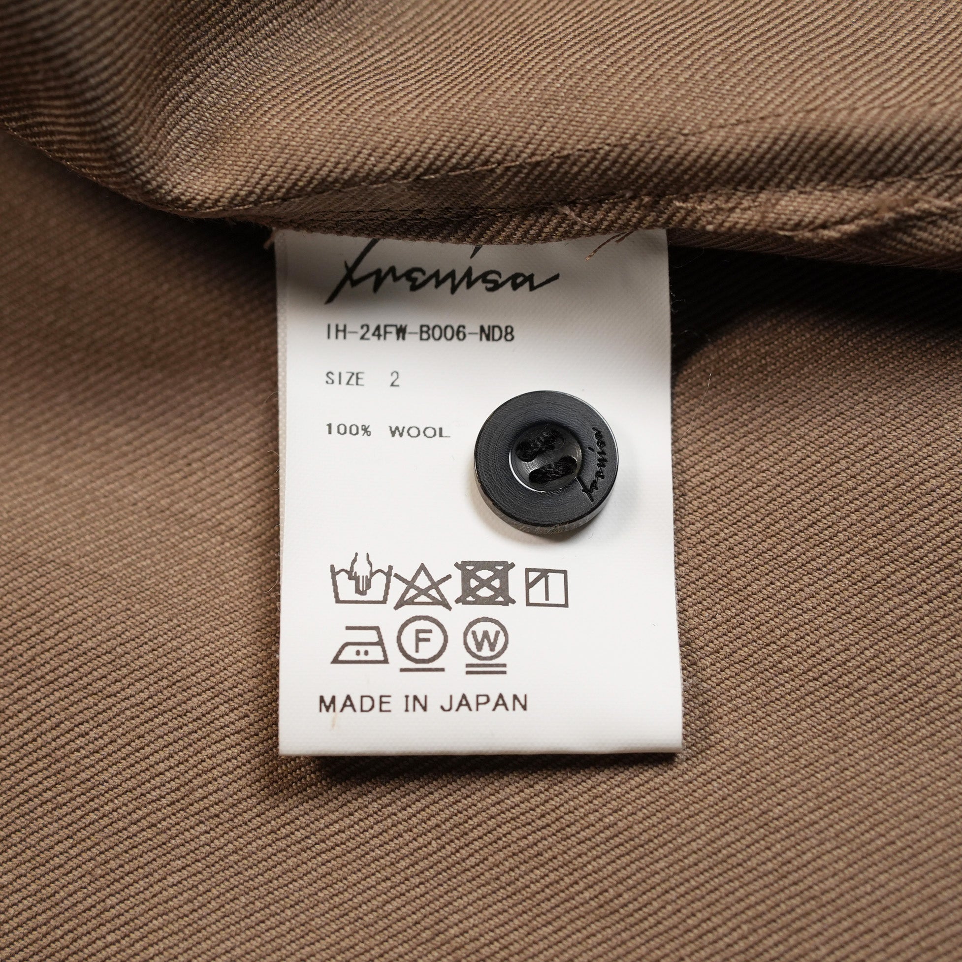 IRENISA イレニサ / 24AW 美品 ORNAMENTAL FLY FRONT SHIRT 長袖シャツ / 1H-24FW-B006-ND8 / size 2 (MOCHA BEIGE)