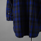 新品 ISAMU KATAYAMA BACKLASH イサムカタヤマ バックラッシュ / 19AW オーバーサイズ 圧縮ウール チェックシャツ / 長袖シャツ / 1859-02 / size M (BLUE)