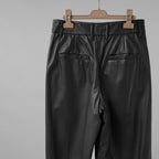 Brunello Cucinelli ブルネロクチネリ / 試着程度美品 20AW ラムスキン タックトラウザーズ テーパード レザー パンツ / M0NCAP7061 / size 38 (BLACK) レディース