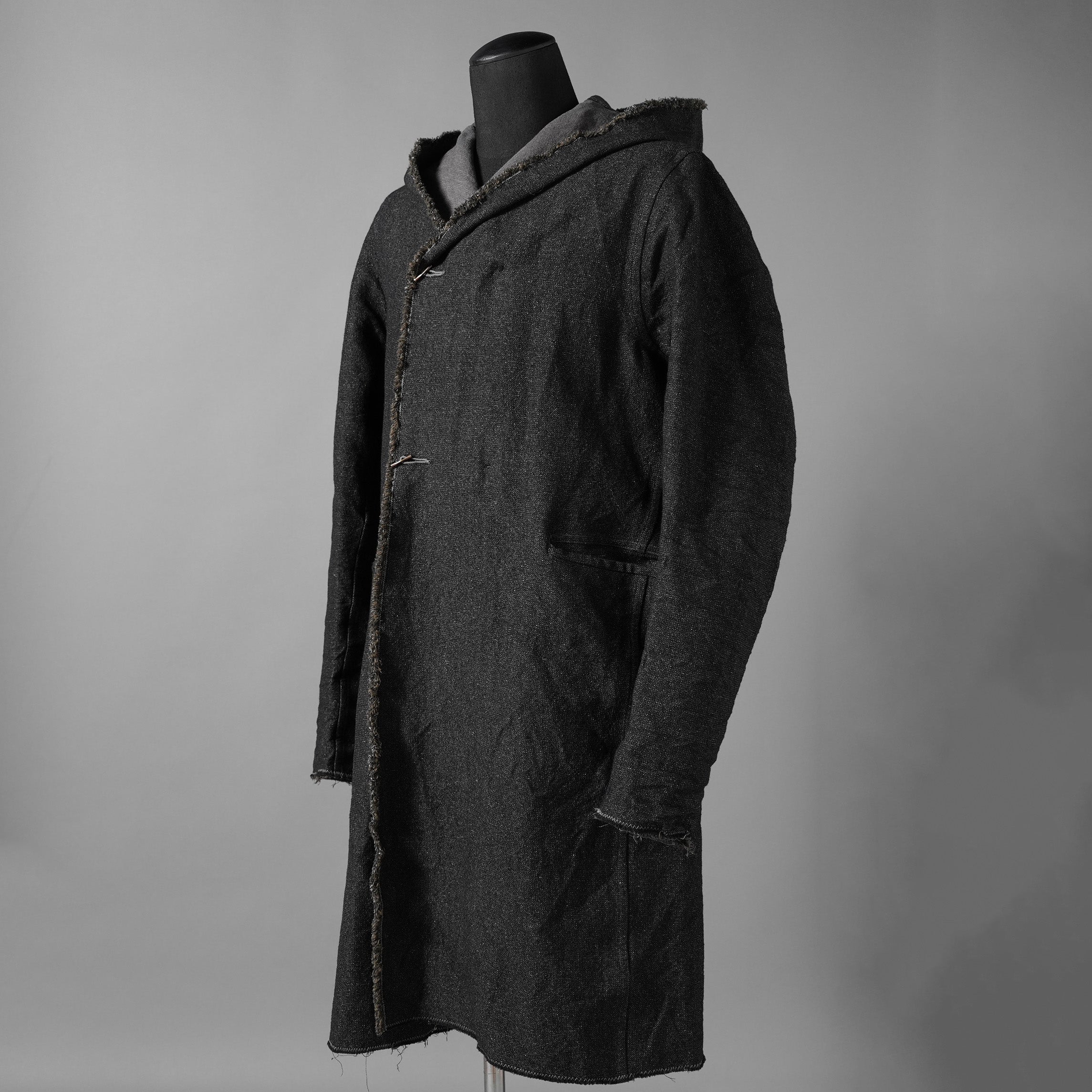 taichi murakami タイチ ムラカミ / 24AW 美品  “COIN” HOODED COAT テープシーム リバーシブルフーデッドコート / 4839 / size 6 (WASHED BLACK)
