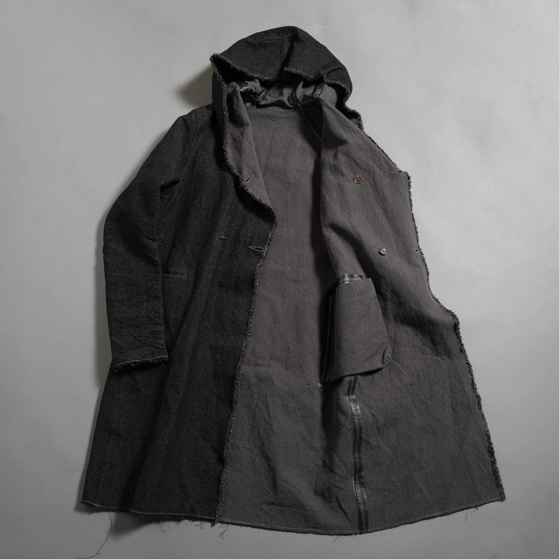 taichi murakami タイチ ムラカミ / 24AW 美品  “COIN” HOODED COAT テープシーム リバーシブルフーデッドコート / 4839 / size 6 (WASHED BLACK)