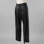 Brunello Cucinelli ブルネロクチネリ / 試着程度美品 20AW ラムスキン タックトラウザーズ テーパード レザー パンツ / M0NCAP7061 / size 38 (BLACK) レディース