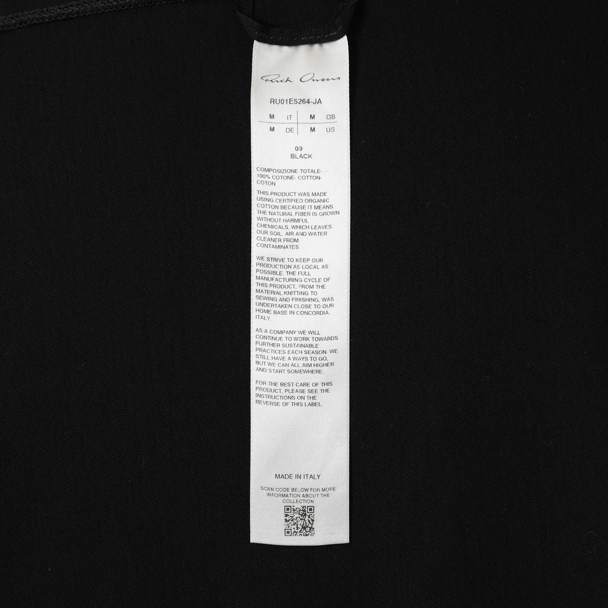 Rick Owens リック オウエンス / 美品 25SS Level T-Shirt レベル Tシャツ 半袖Ｔシャツ / RU01E5264-JA / size M (BLACK) 352204-in-ue