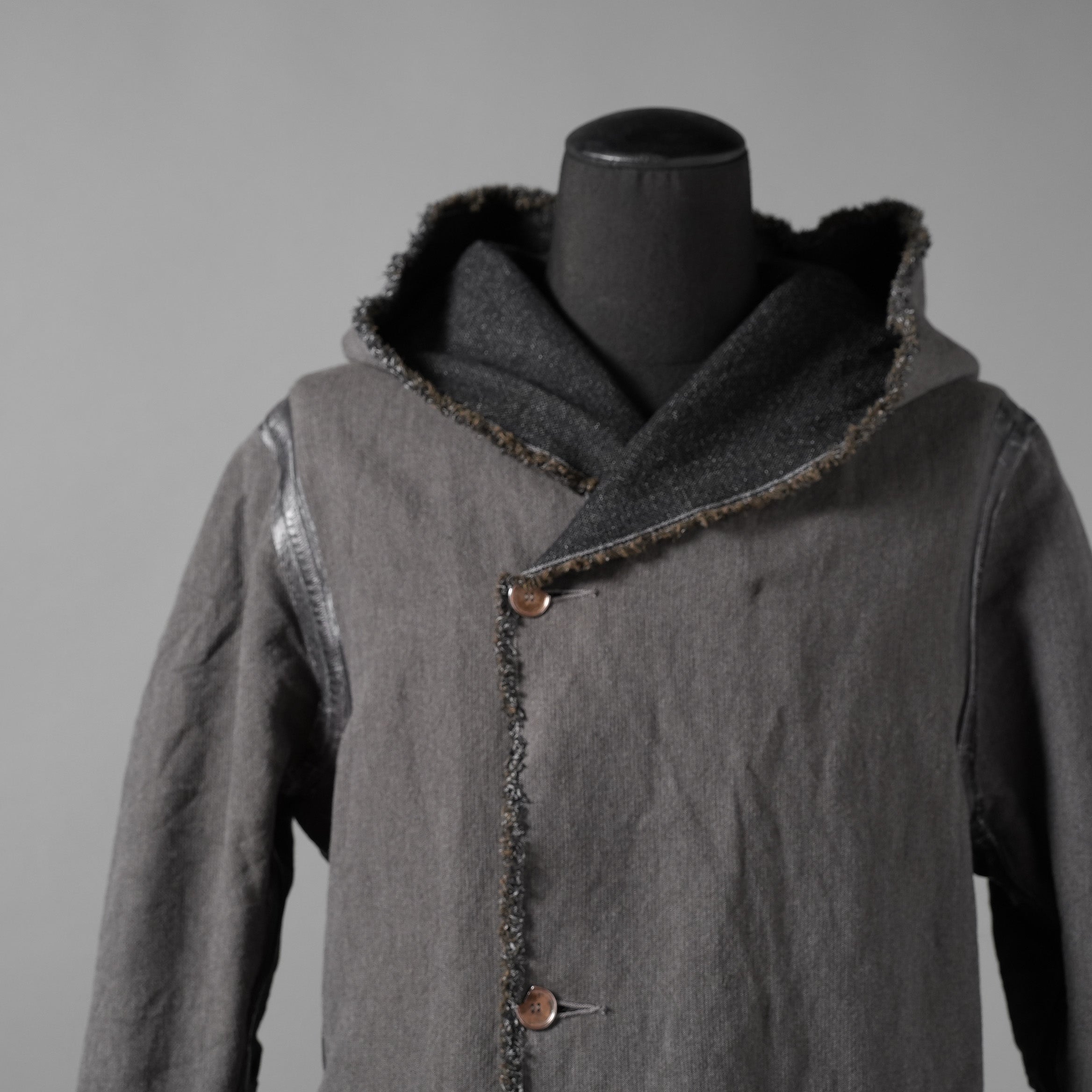 taichi murakami タイチ ムラカミ / 24AW 美品  “COIN” HOODED COAT テープシーム リバーシブルフーデッドコート / 4839 / size 6 (WASHED BLACK)
