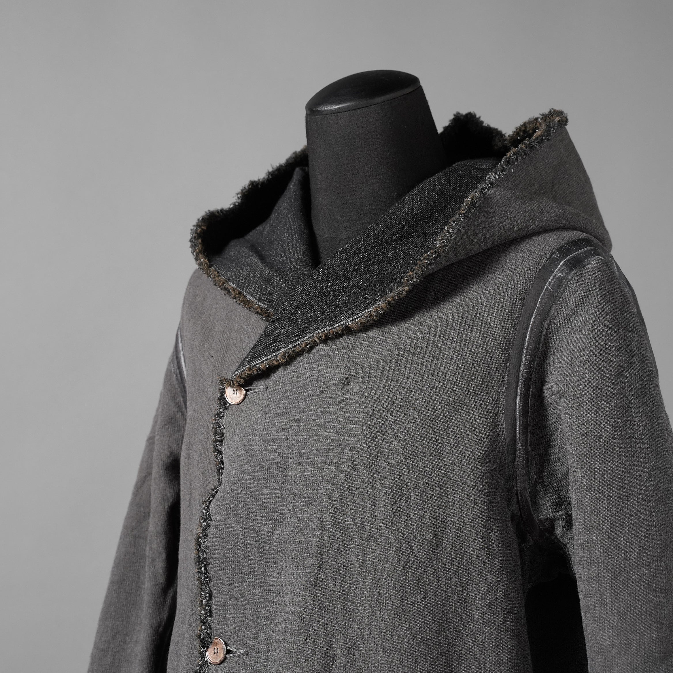 taichi murakami タイチ ムラカミ / 24AW 美品  “COIN” HOODED COAT テープシーム リバーシブルフーデッドコート / 4839 / size 6 (WASHED BLACK)