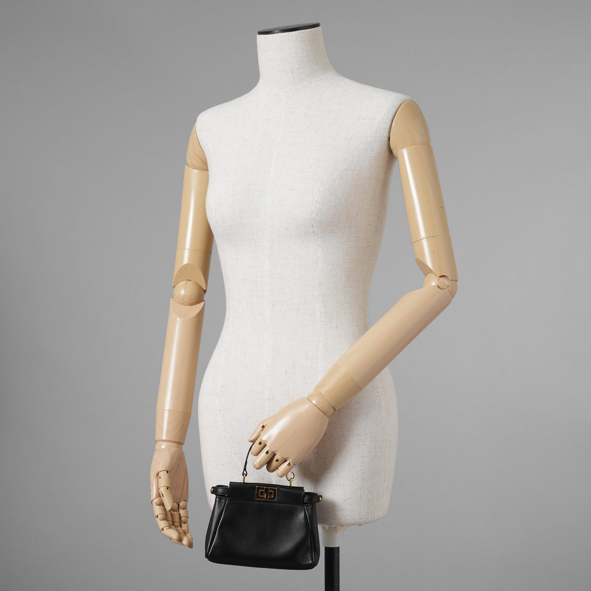 FENDI フェンディ / 美品 15SS マイクロ ピーカブー MICRO PEEKABOO 2WAY バッグ / 01769148 / BLACK レディース 352200-izm