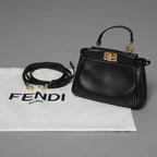 FENDI フェンディ / 美品 15SS マイクロ ピーカブー MICRO PEEKABOO 2WAY バッグ / 01769148 / BLACK レディース 352200-izm