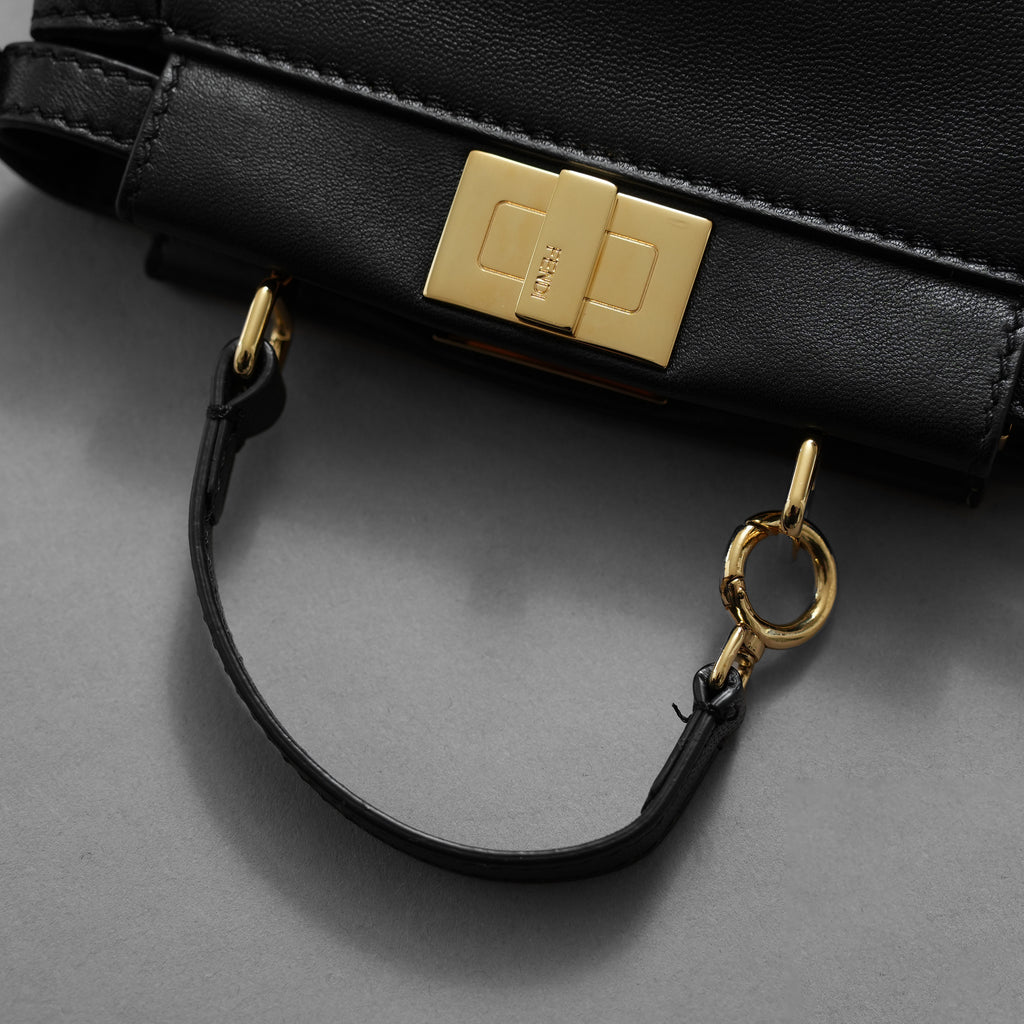 FENDI フェンディ / 美品 15SS マイクロ ピーカブー MICRO PEEKABOO 2WAY バッグ / 01769148 / BLACK レディース 352200-izm