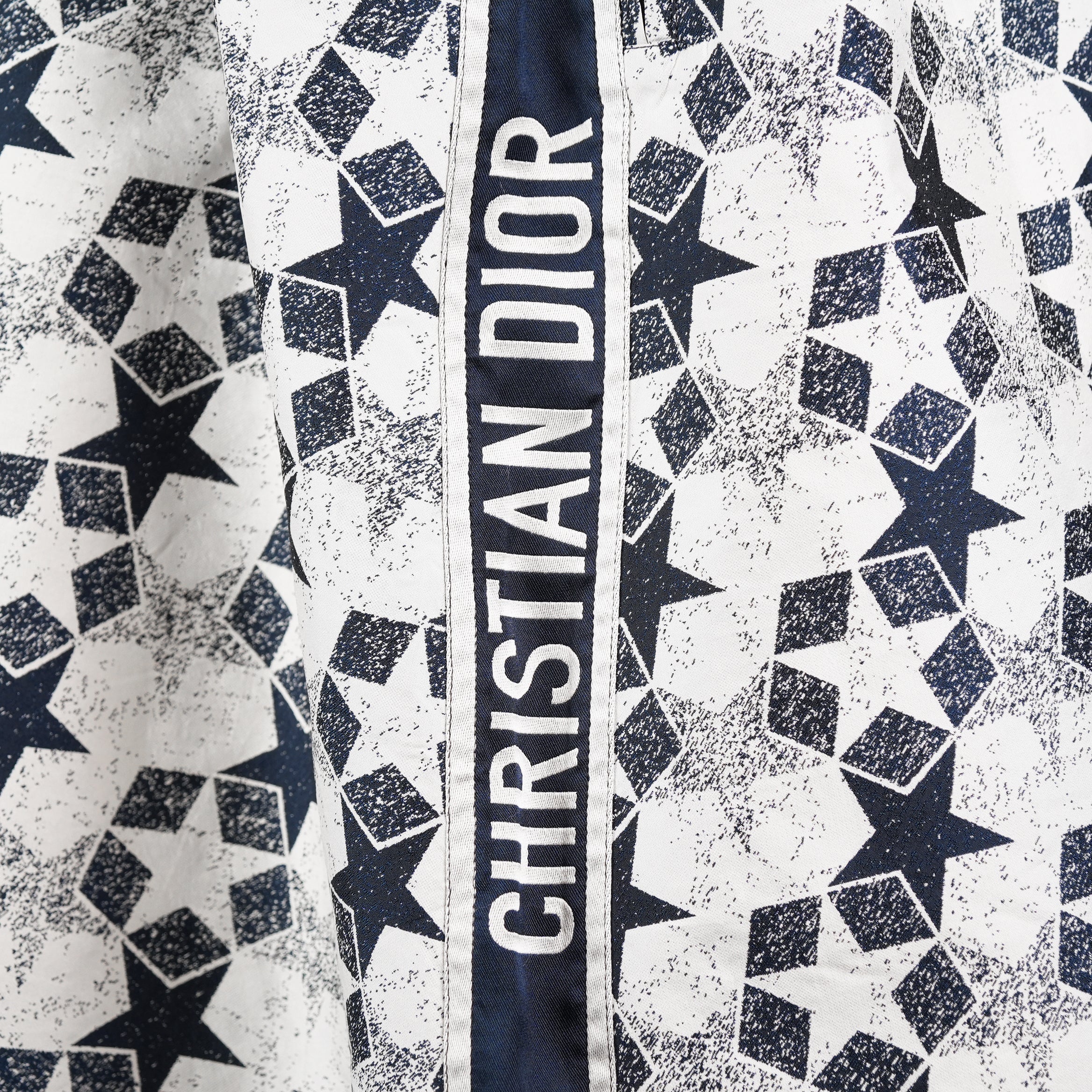 Christian Dior クリスチャンディオール / 22SS サイドロゴ ジャガード スター総柄 ロングスカート / 217J24A2977 / size 36 (WHITE×NAVY) レディース