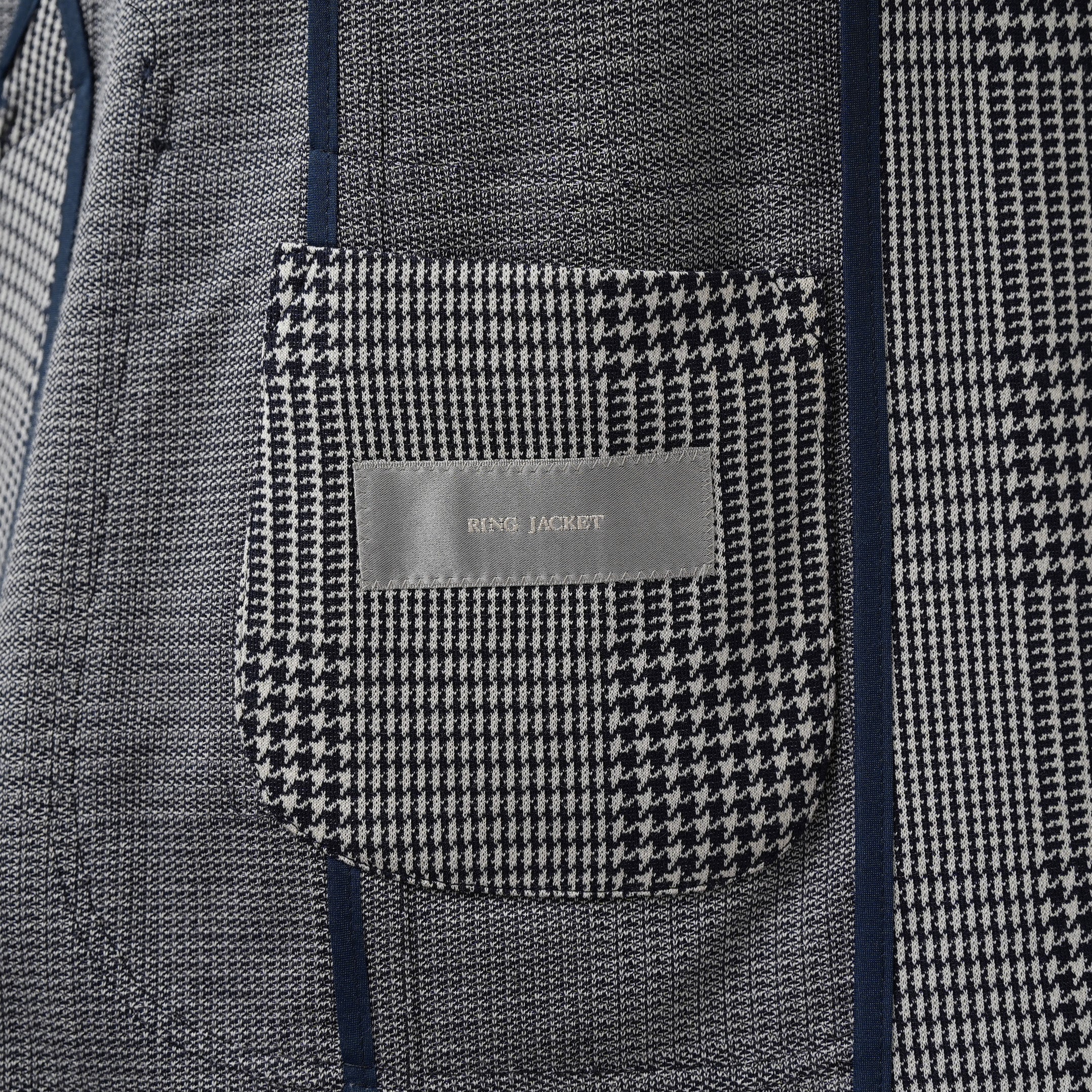 RING JACKET リングヂャケット / 美品 22SS 千鳥柄 テーラード ジャケット / RE052S25X / size 50 (NAVY)