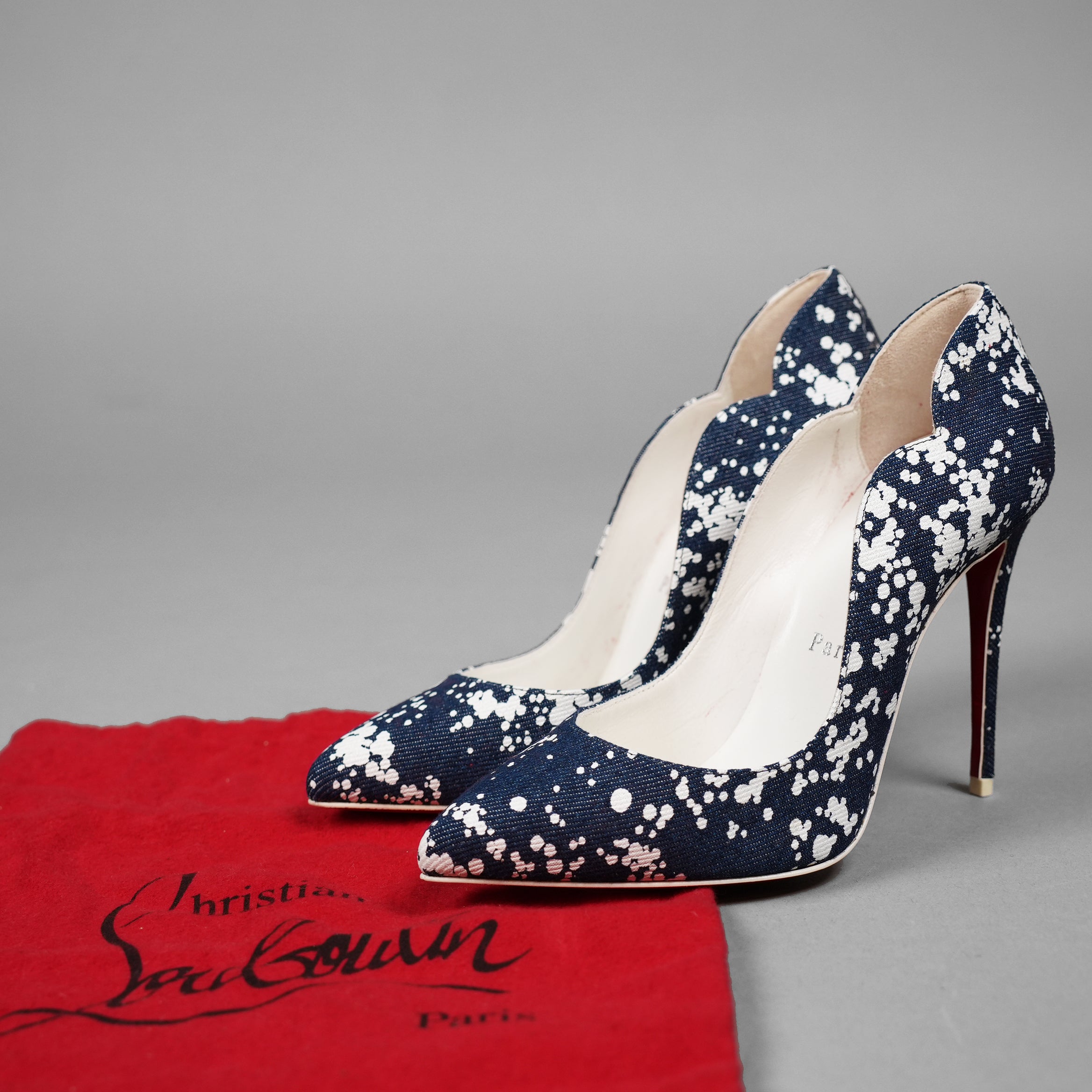 未使用 Christian Louboutinクリスチャン ルブタン / So Kate 120 Tole Splash トワルスプラッシュ / size 35.5 (23cm) INDIGO レディース シューズ