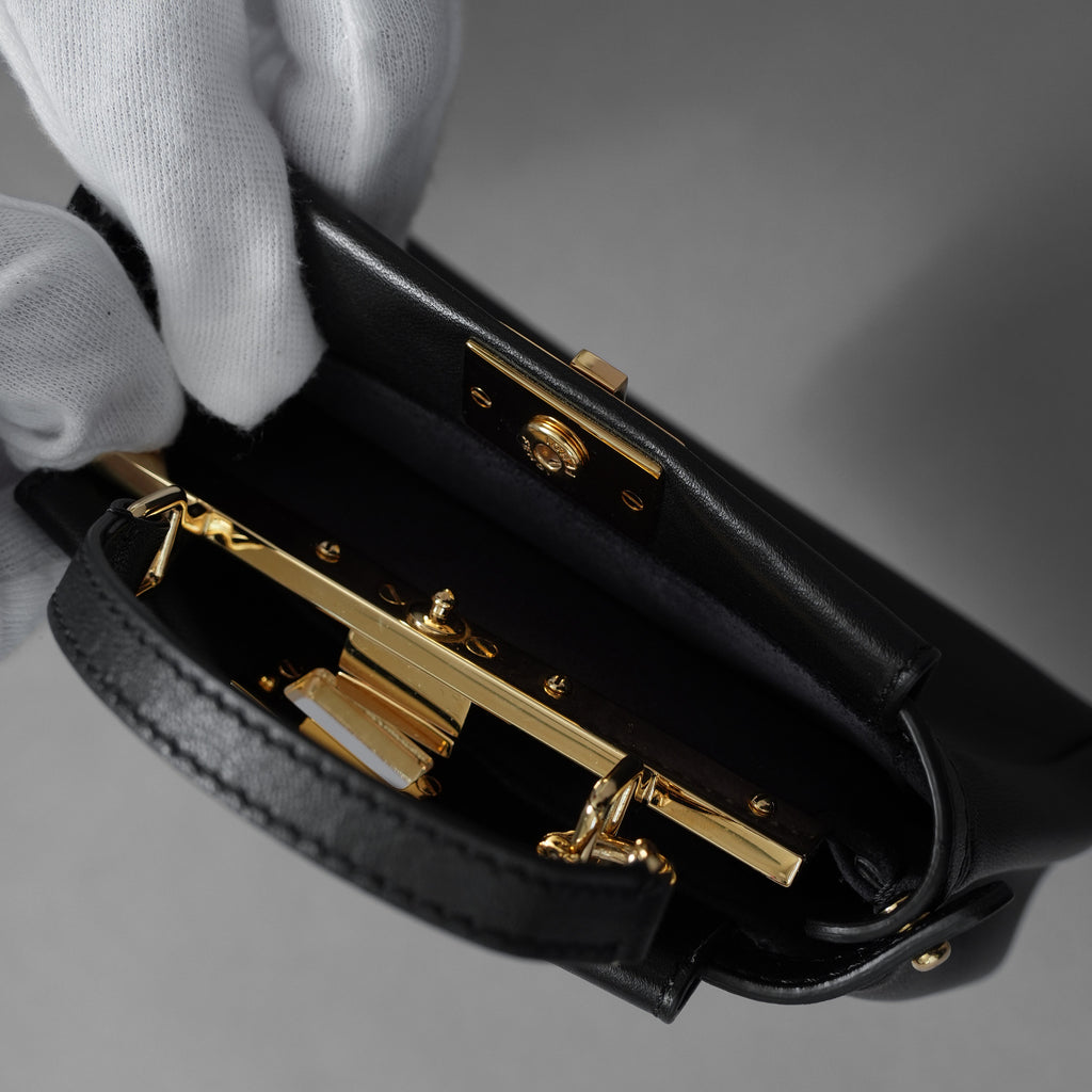 FENDI フェンディ / 美品 15SS マイクロ ピーカブー MICRO PEEKABOO 2WAY バッグ / 01769148 / BLACK レディース 352200-izm