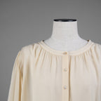 CELINE セリーヌ / 21SS 美品 Folk Tunic in Silk Georgette シルクジョーゼット チュニック / 長袖シャツ / 2B321856C / size 36 (ECRU) レディース