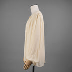 CELINE セリーヌ / 21SS 美品 Folk Tunic in Silk Georgette シルクジョーゼット チュニック / 長袖シャツ / 2B321856C / size 36 (ECRU) レディース