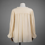 CELINE セリーヌ / 21SS 美品 Folk Tunic in Silk Georgette シルクジョーゼット チュニック / 長袖シャツ / 2B321856C / size 36 (ECRU) レディース