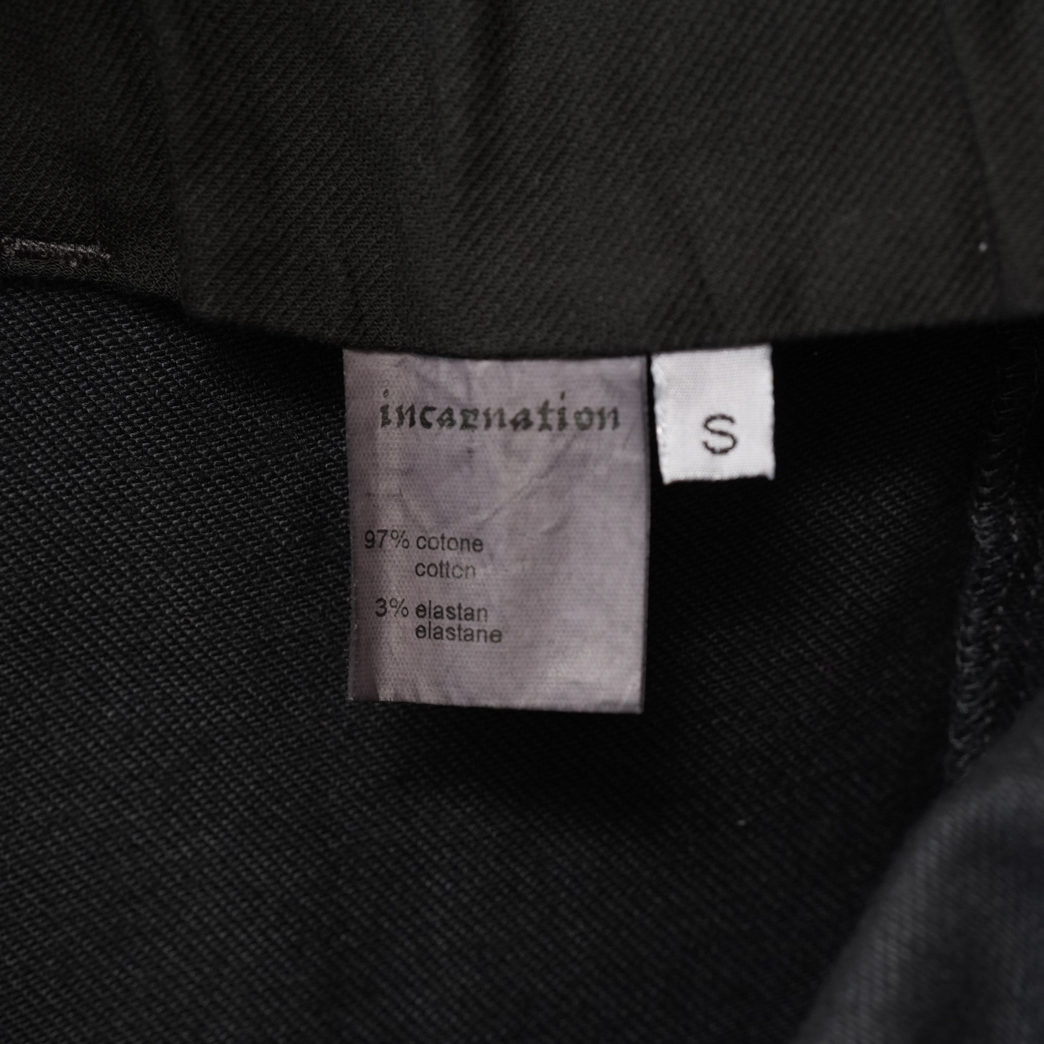 incarnation インカネーション / 美品 20SS DENIM LONG DARTS PANTS オーバーロック デニム パンツ / size S (BLACK)
