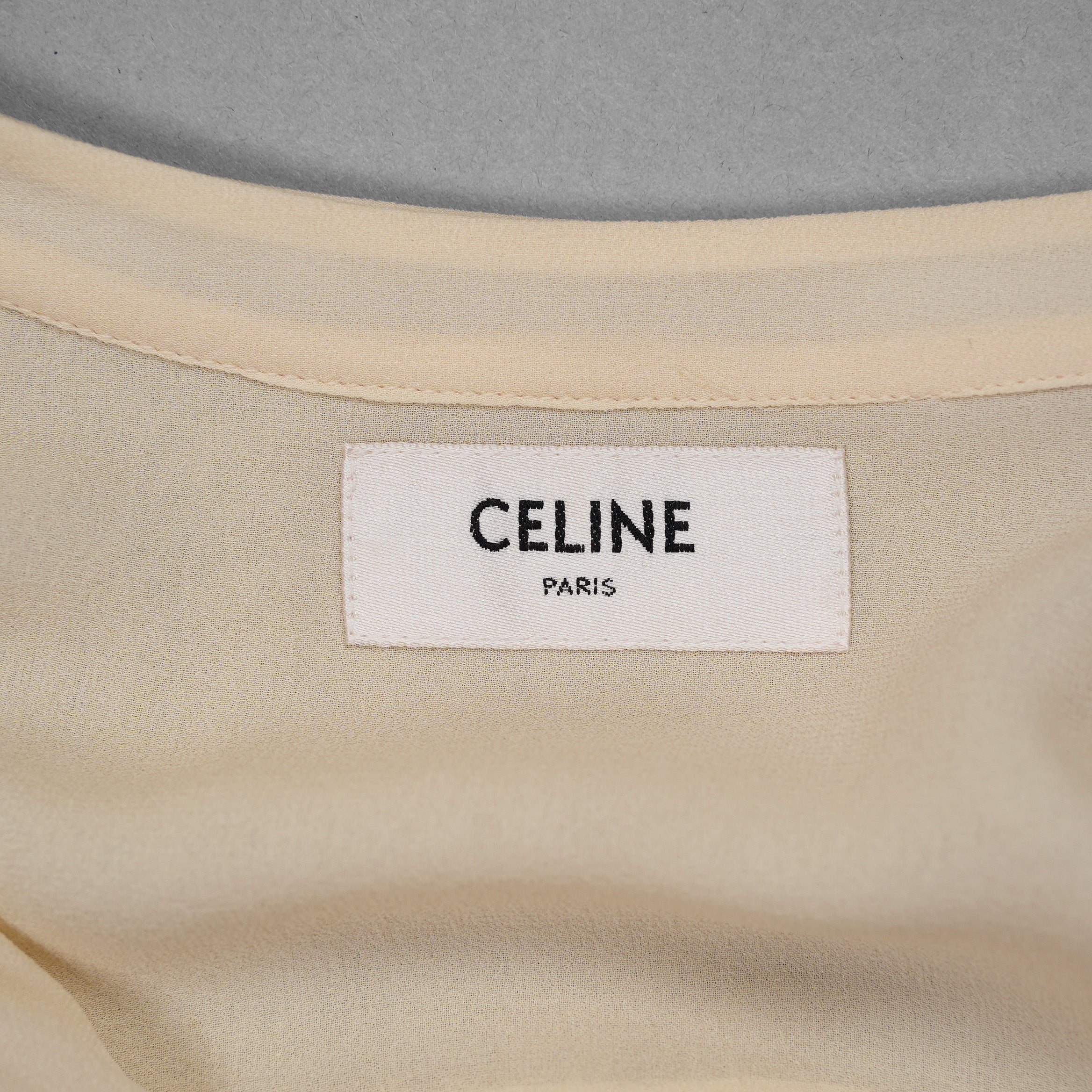 CELINE セリーヌ / 21SS 美品 Folk Tunic in Silk Georgette シルクジョーゼット チュニック / 長袖シャツ / 2B321856C / size 36 (ECRU) レディース