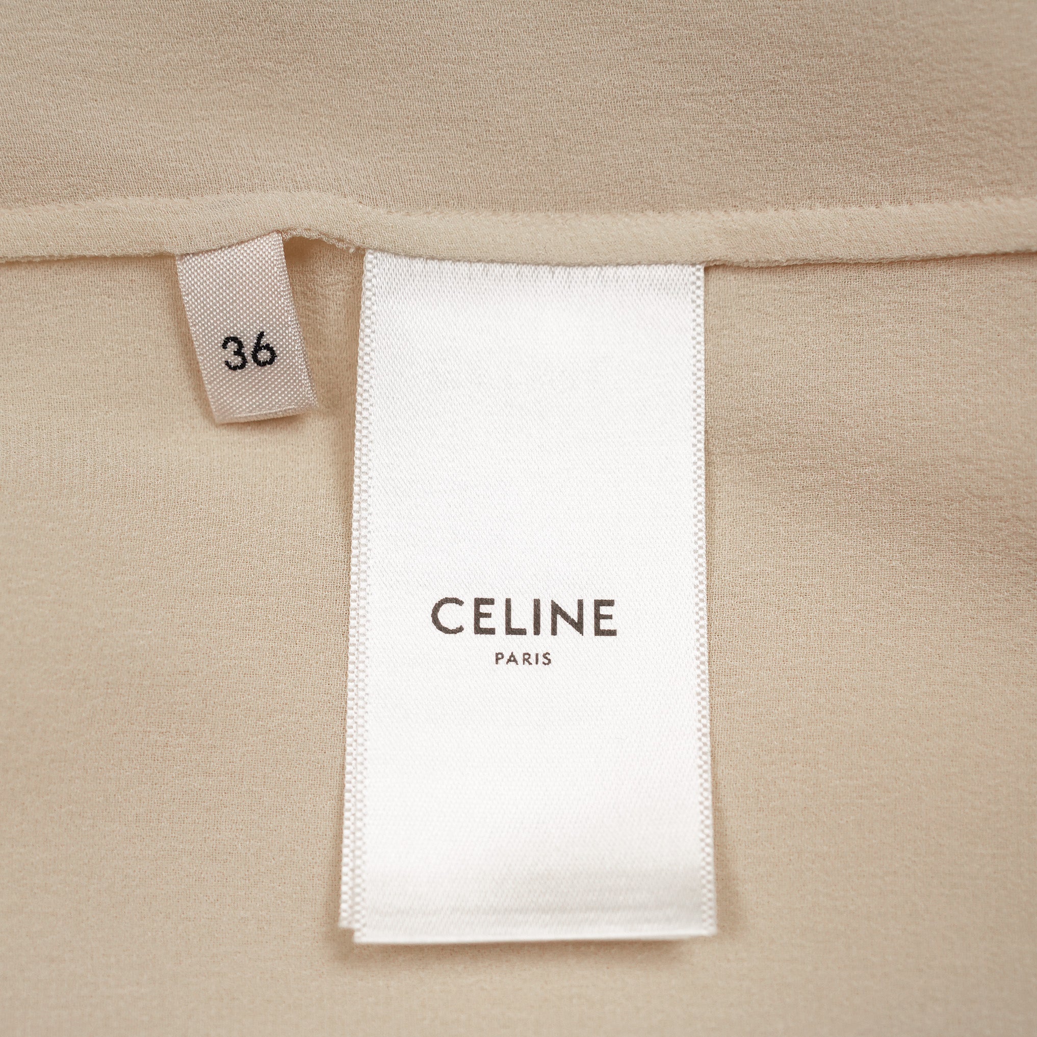 CELINE セリーヌ / 21SS 美品 Folk Tunic in Silk Georgette シルクジョーゼット チュニック / 長袖シャツ / 2B321856C / size 36 (ECRU) レディース