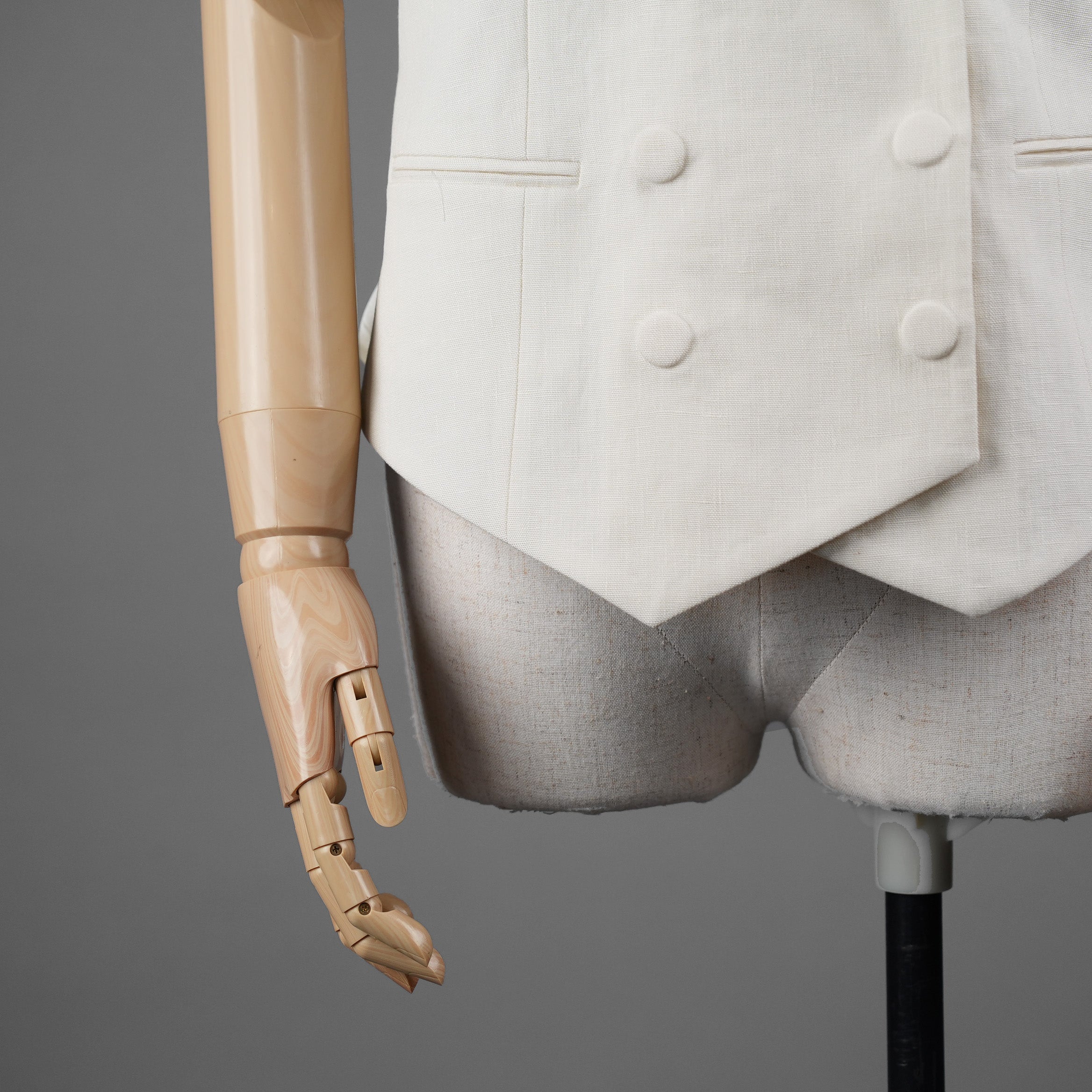 FENDI フェンディ / 21SS ダブルブレストリネンベスト / FT5968-AF79 / size 38 (CREAM) レディース