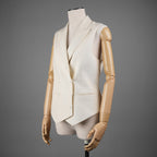 FENDI フェンディ / 21SS ダブルブレストリネンベスト / FT5968-AF79 / size 38 (CREAM) レディース