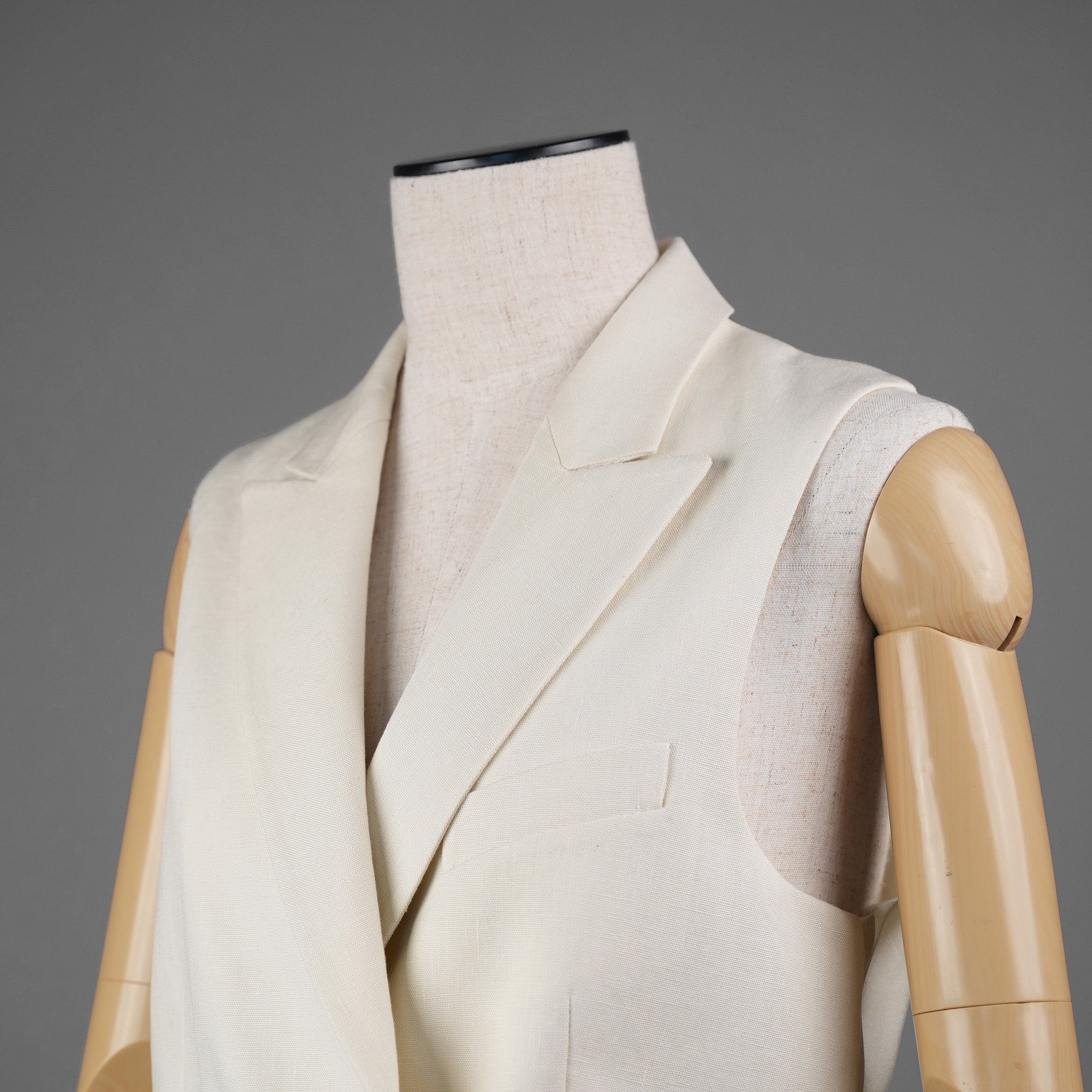 FENDI フェンディ / 21SS ダブルブレストリネンベスト / FT5968-AF79 / size 38 (CREAM) レディース