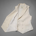 FENDI フェンディ / 21SS ダブルブレストリネンベスト / FT5968-AF79 / size 38 (CREAM) レディース