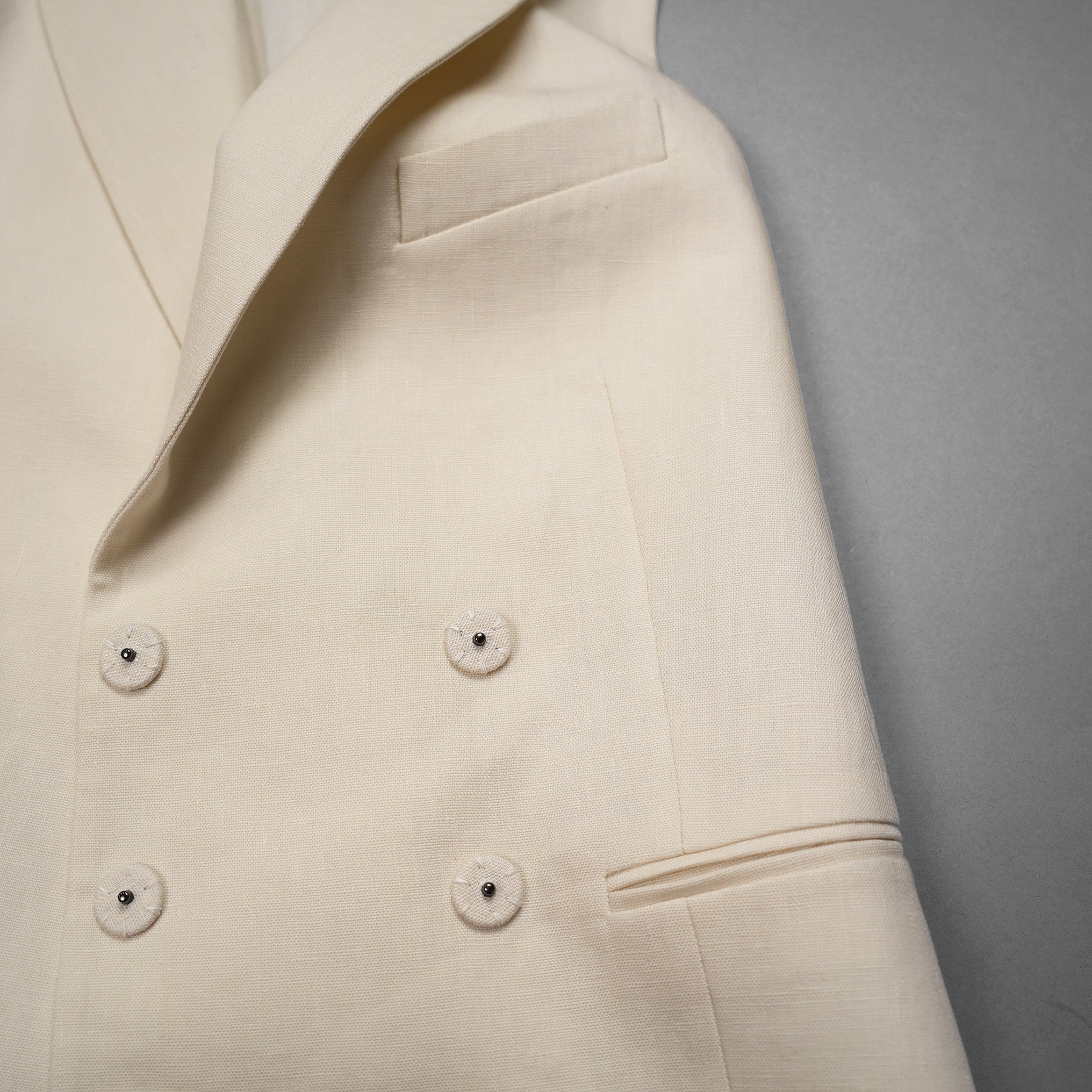 FENDI フェンディ / 21SS ダブルブレストリネンベスト / FT5968-AF79 / size 38 (CREAM) レディース