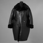 JUNYA WATANABE ジュンヤワタナベ / 25AW COMME des GARÇONS コムデギャルソン オーバーサイズ フェイクレザー ムートン コート / JP-C004 / size L (BLACK) ユニセックス 352210-in-ue