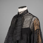 Christian Dior ディオール / 22AW 美品 ボウタイレース ドット柄  ブラウス / 長袖シャツ / 241B61A8168 / size 42 (BLACK) レディース