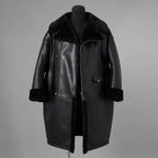 JUNYA WATANABE ジュンヤワタナベ / 25AW COMME des GARÇONS コムデギャルソン オーバーサイズ フェイクレザー ムートン コート / JP-C004 / size L (BLACK) ユニセックス 352210-in-ue